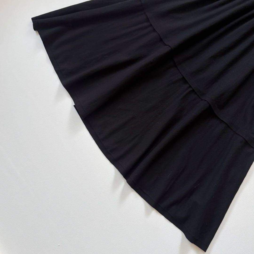 9.4万円✨ドゥロワー　16Gリブニットロングワンピース　バルーンスリーブ　黒