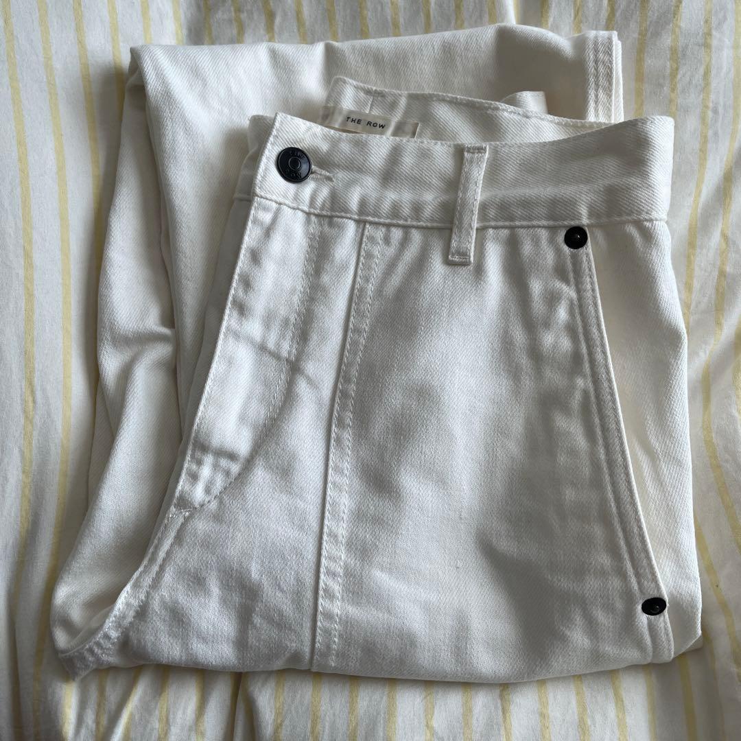 【THE ROW】ホワイトデニムワイドレッグパンツ