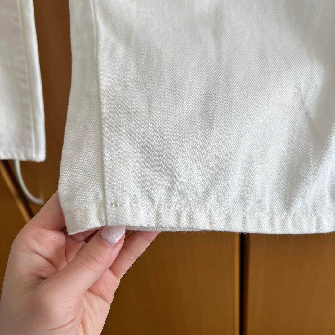 【THE ROW】ホワイトデニムワイドレッグパンツ