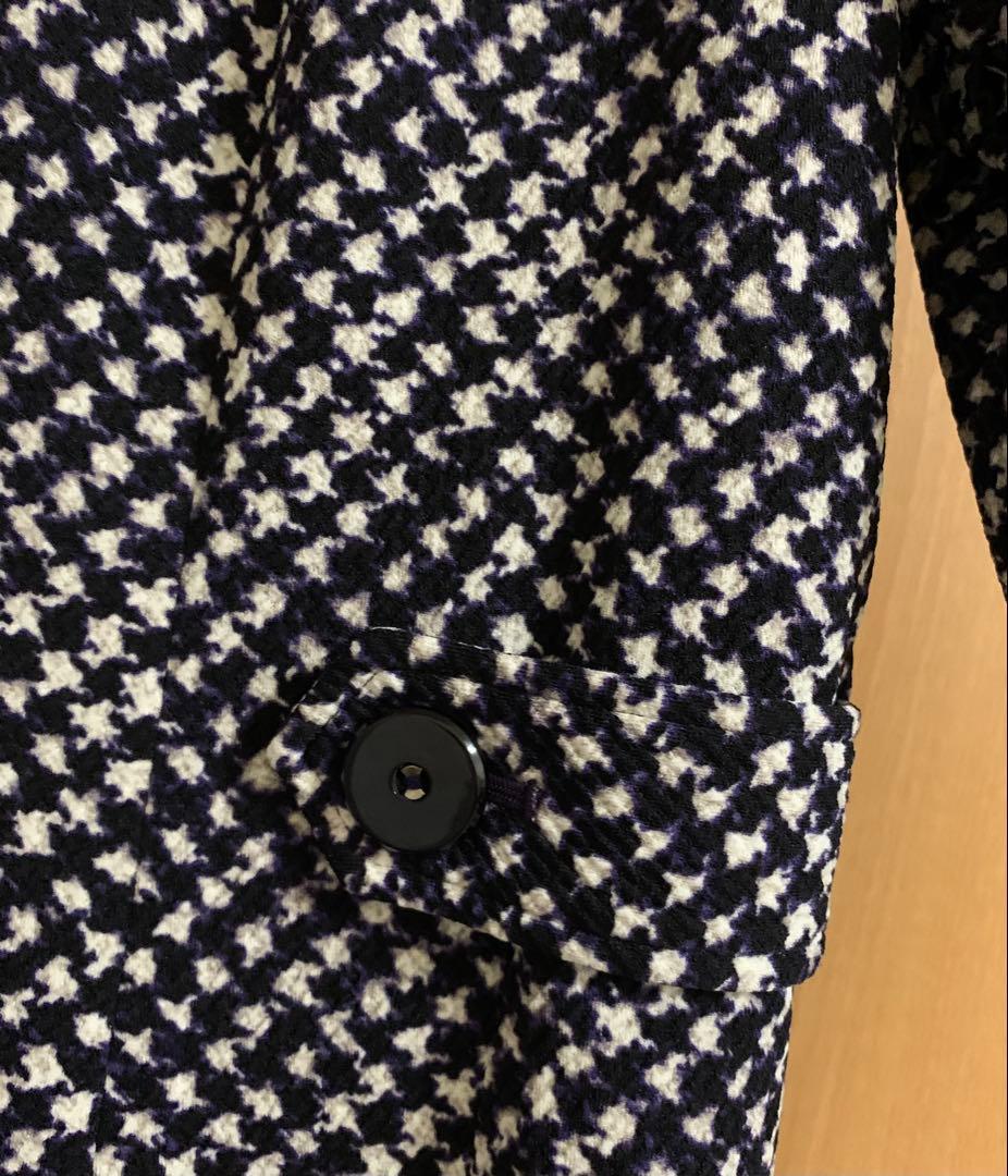 レリアン　千鳥格子プリント　Aラインフレアワンピース　13号　美品　現行タグ