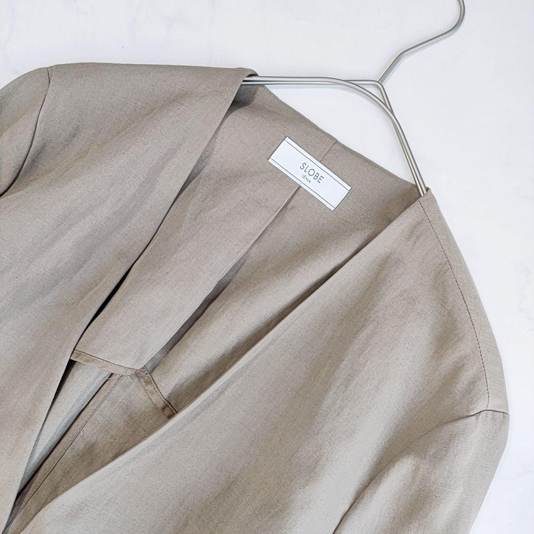 【Rose*】新品✨スローブイエナ リネン混 ノーカラージャケット