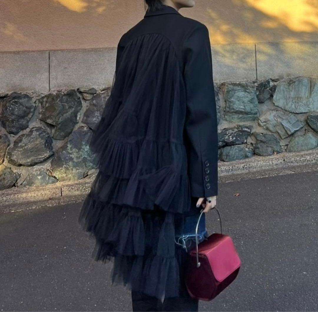 ジャケット・アウター VIVIANO BACK TULLE TRIMMED BLAZER