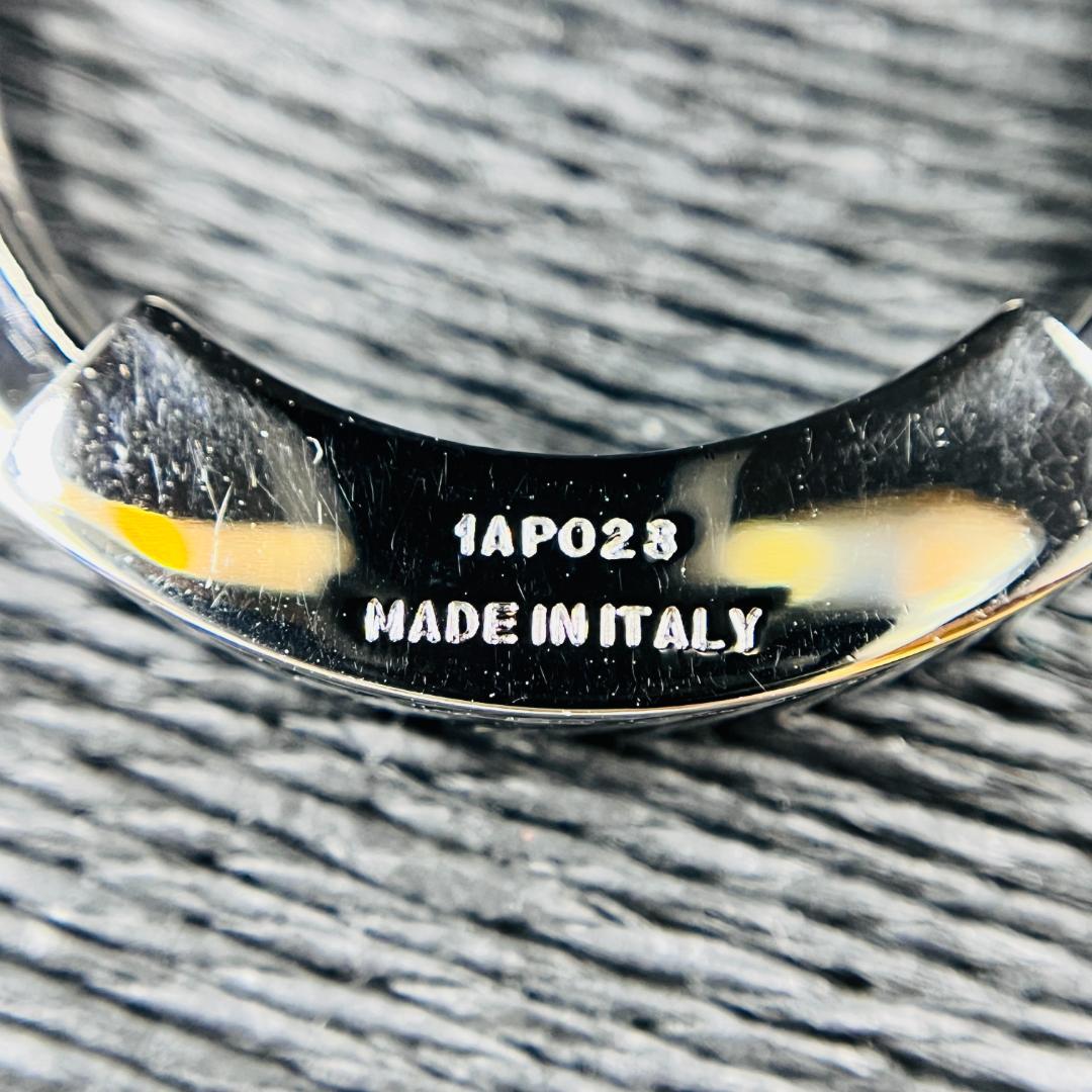 PRADA プラダ キーリング キーホルダー メンズ シルバー ブラック リング