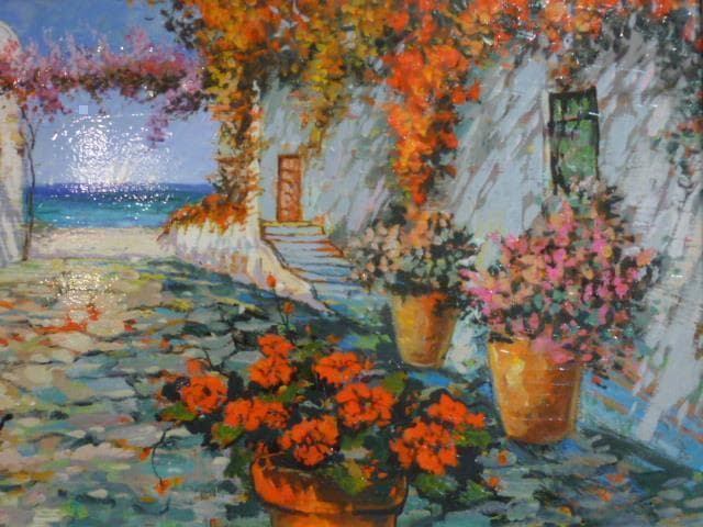 蘭丸★[ピアツェッタ メディテラネア]★絵　海　花　イタリア