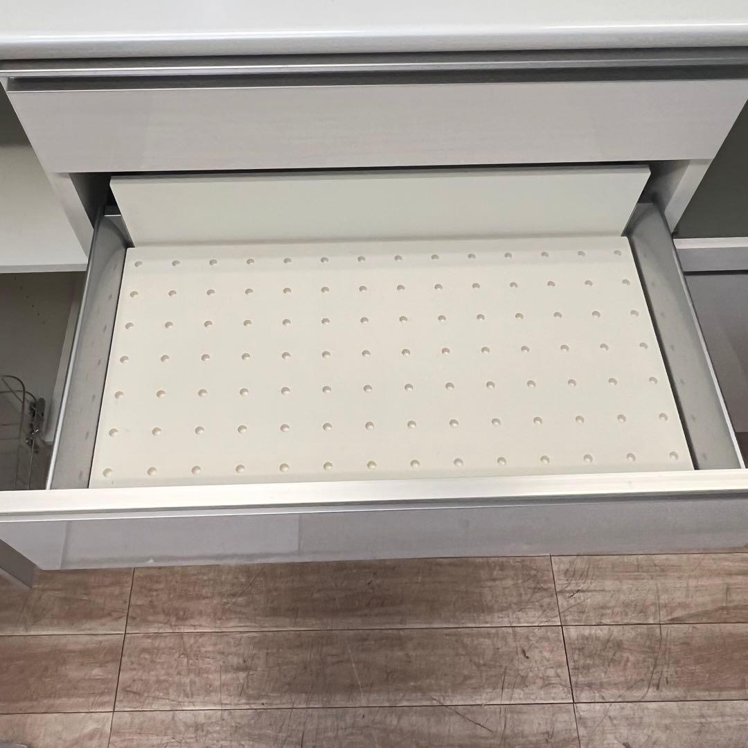 送料込み　パモウナ ホワイト　キッチンカウンター　食器棚