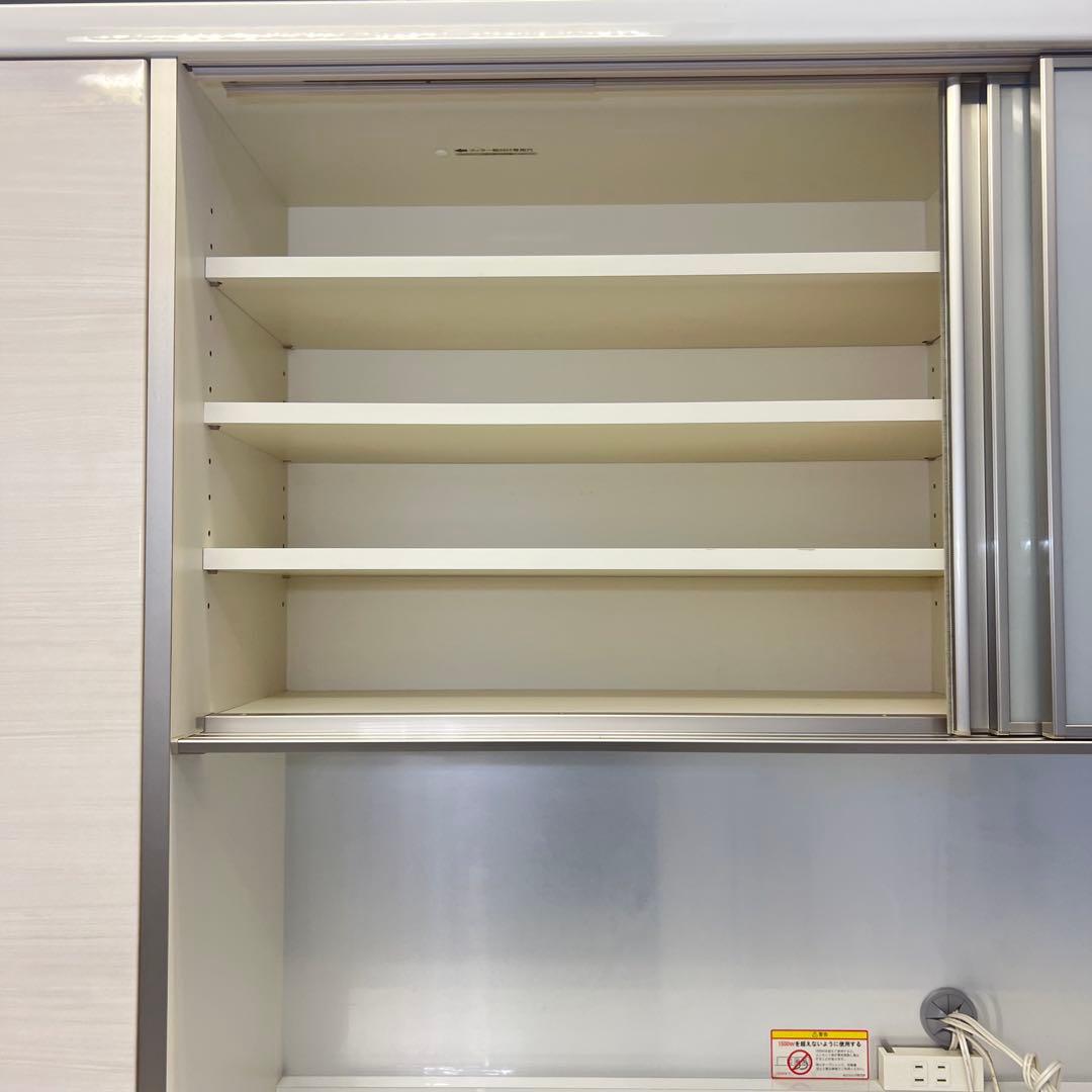 送料込み　パモウナ ホワイト　キッチンカウンター　食器棚