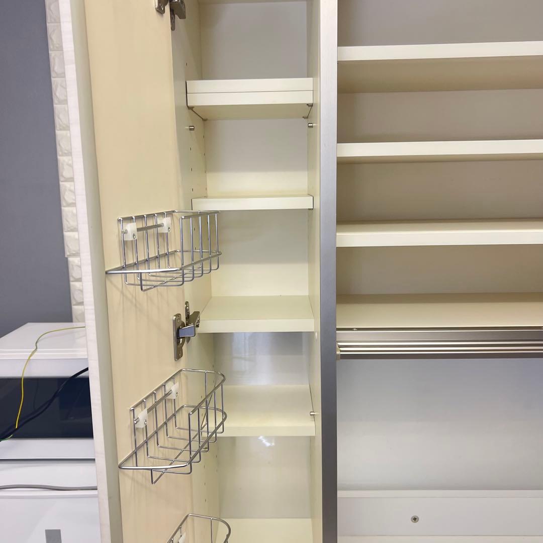 送料込み　パモウナ ホワイト　キッチンカウンター　食器棚