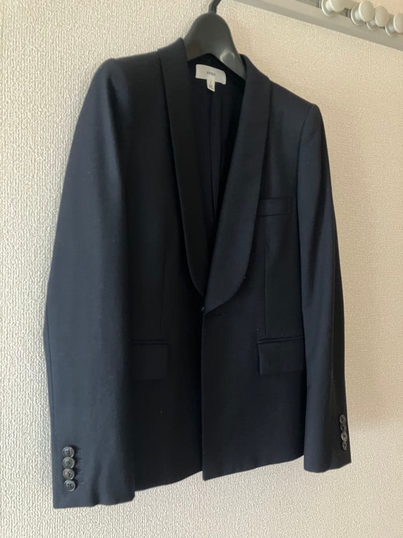 ハイク カシミヤ混　テーラードジャケット ブラック HYKE シングル