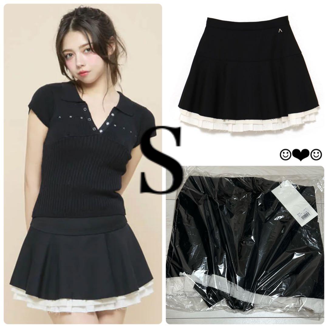 andmary♡Chuchu flare mini skirt♡black♡S