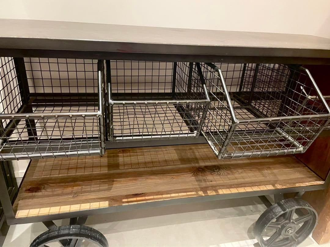 定価約8万 up town タイヤ付きサイドボード 古材 インダストリアル