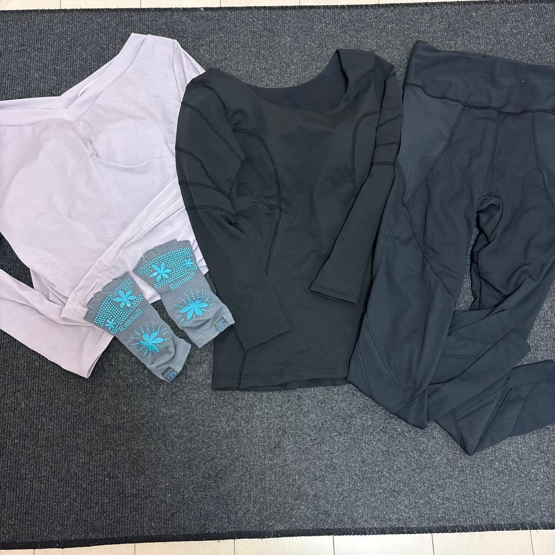 リントスル lava 着圧 ヨガウェア L 2枚 レギンスL1枚　靴下1枚セット