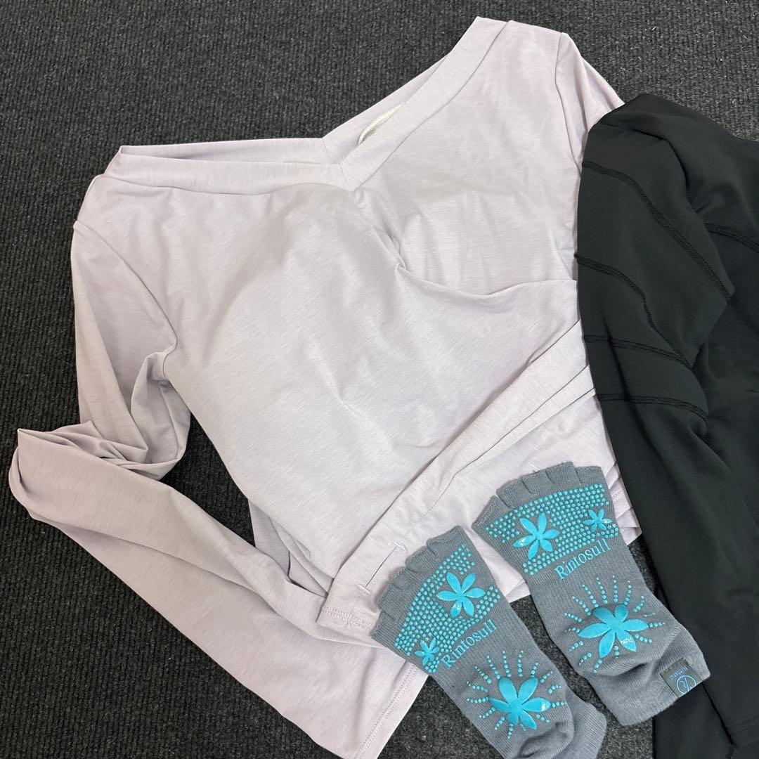 リントスル lava 着圧 ヨガウェア L 2枚 レギンスL1枚　靴下1枚セット