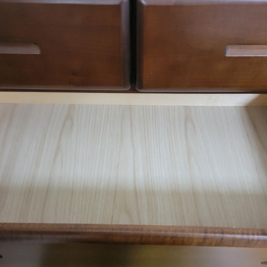 ダークブラウン 木製チェスト 7引き出し 花柄装飾