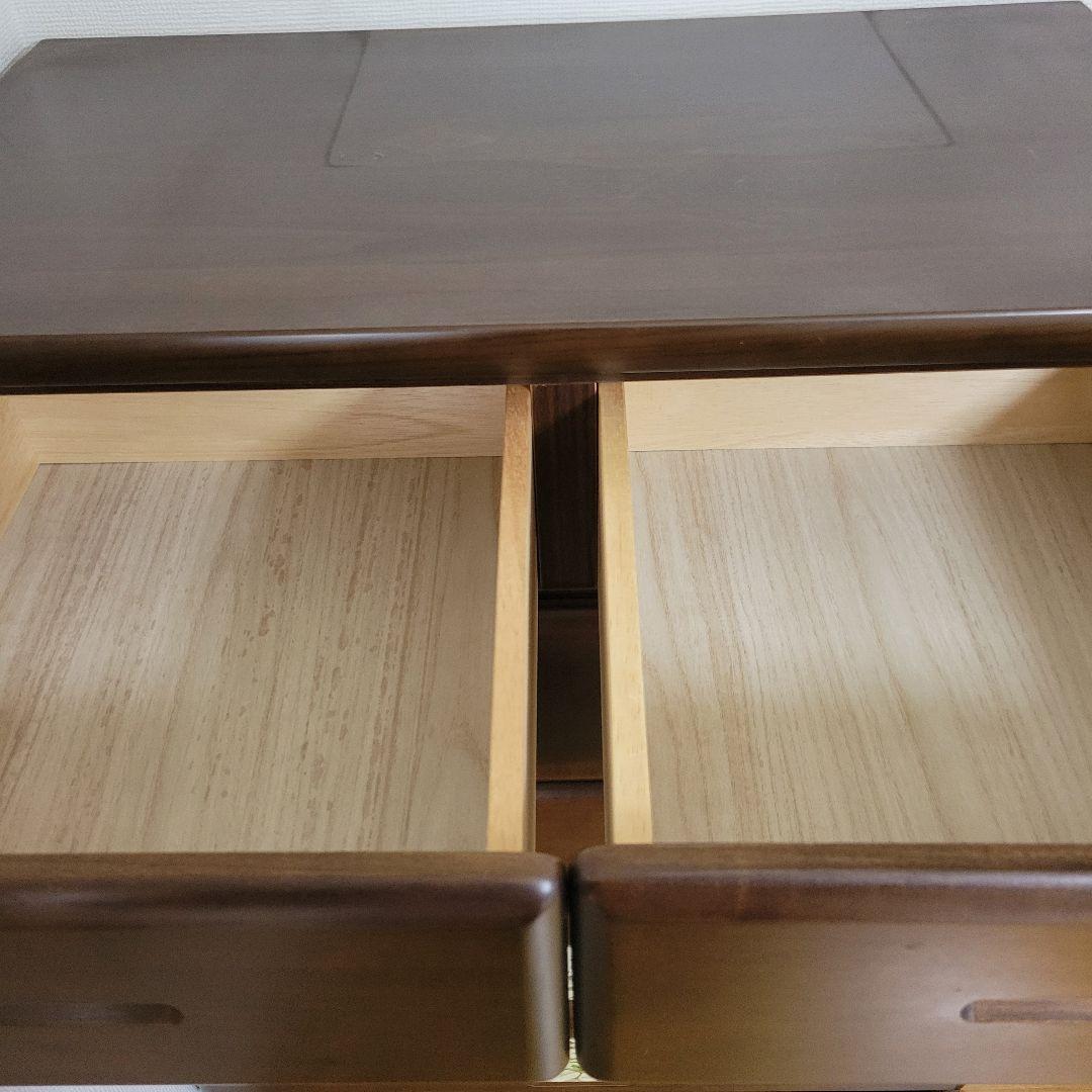 ダークブラウン 木製チェスト 7引き出し 花柄装飾