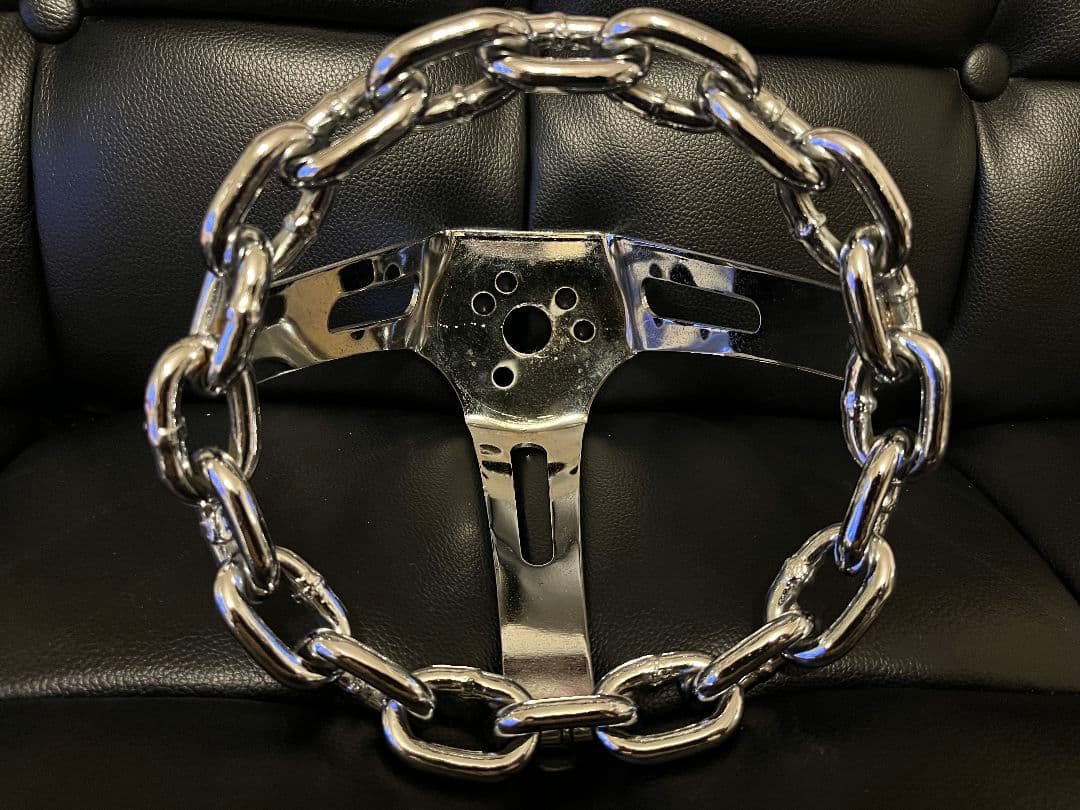 チェーンステアリング 8インチ アダプター付き ローライダー 当時物