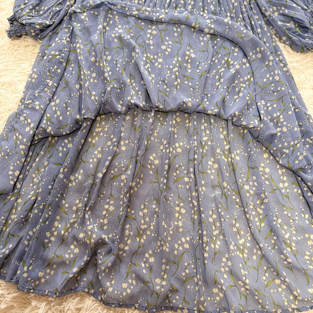 【未使用級】田中みな実着用　ソブ　スズラン柄　シフォンワンピース　プリーツ　36