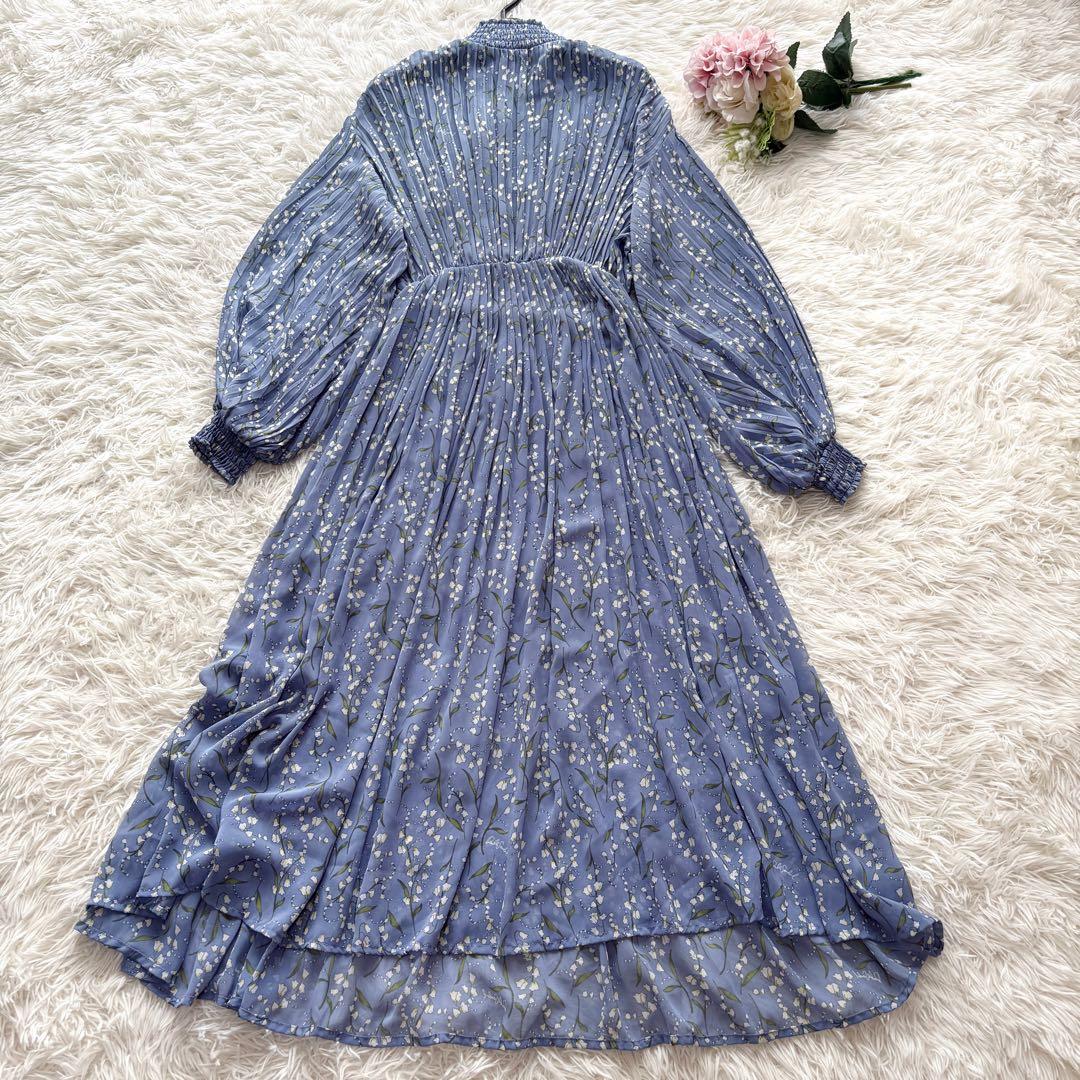 【未使用級】田中みな実着用　ソブ　スズラン柄　シフォンワンピース　プリーツ　36