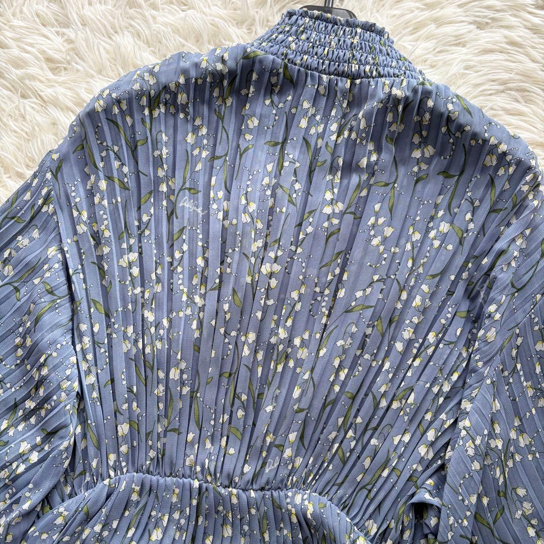 【未使用級】田中みな実着用　ソブ　スズラン柄　シフォンワンピース　プリーツ　36