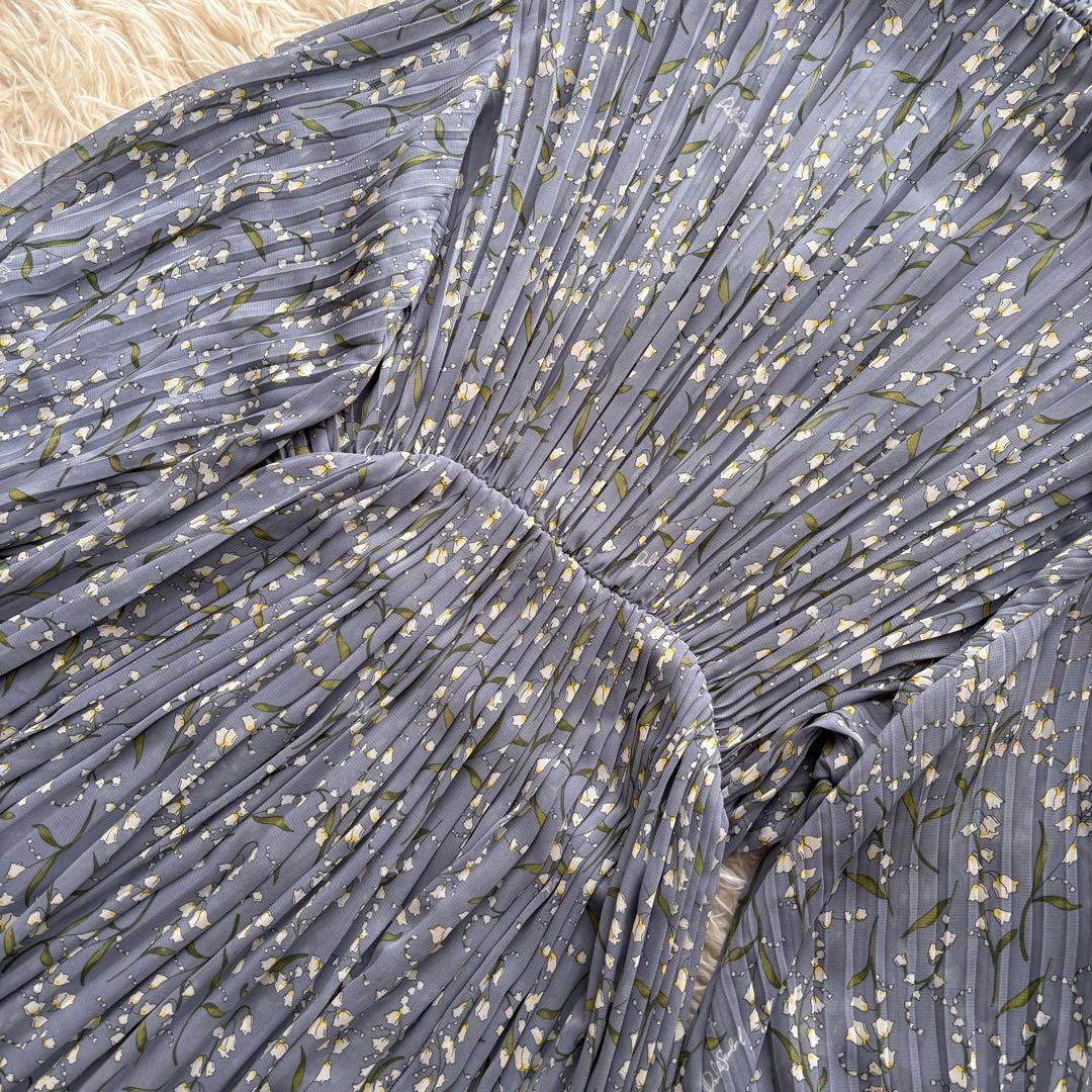 【未使用級】田中みな実着用　ソブ　スズラン柄　シフォンワンピース　プリーツ　36