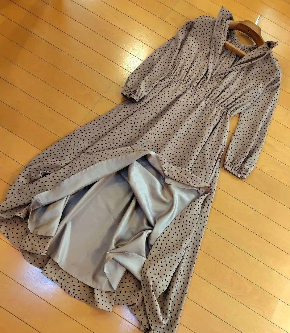 ミ*リ様 レリアン 近年モデル ベージュドットロングワンピース