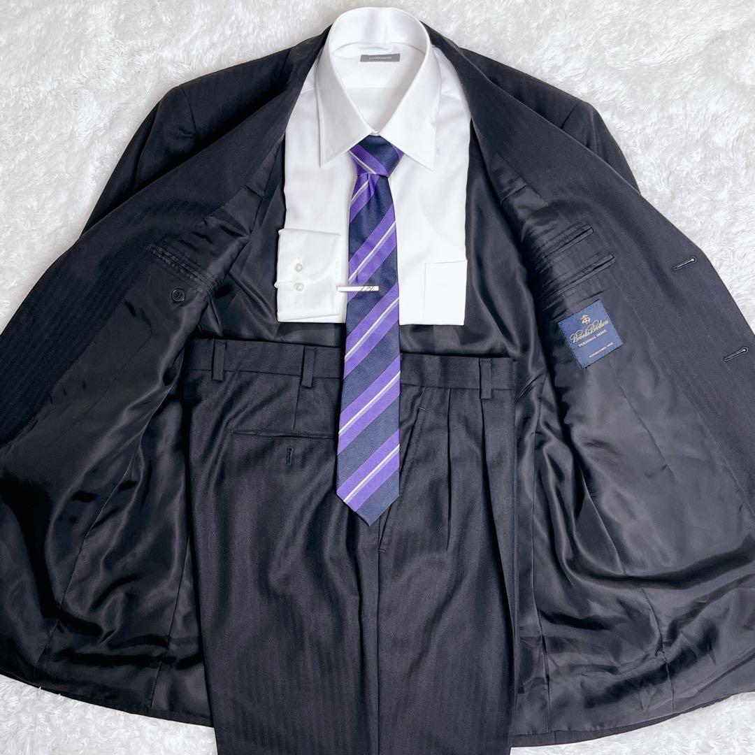 ブルックスブラザーズ スーツ カシミヤ混 ブラック XL オーダーメイド