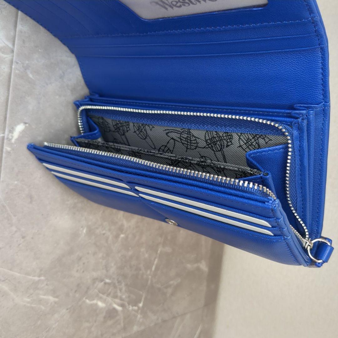 極美品☆ヴィヴィアンウエストウッド ブルー 長財布 Vivienne オーブ
