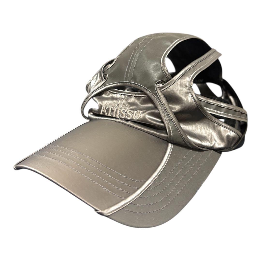 【美品】atiissu 変形レイヤードキャップ グレー Y2K モード 希少