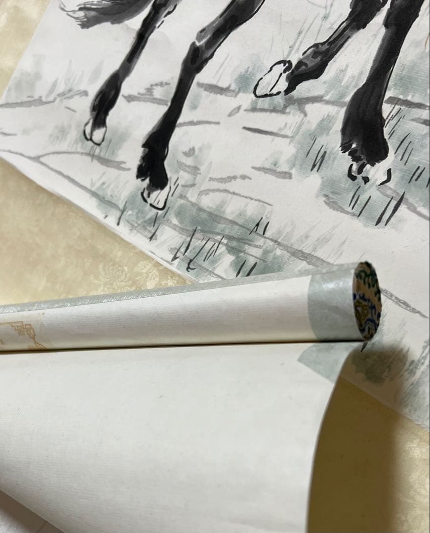 中国画［栄宝斎］印刷 木版 徐悲鴻［駿馬］紙本 送料込み！