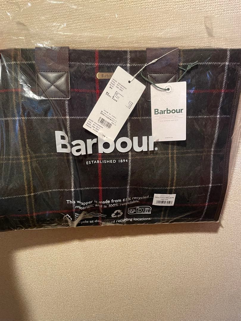 バブアー タータンチェック トートバッグ