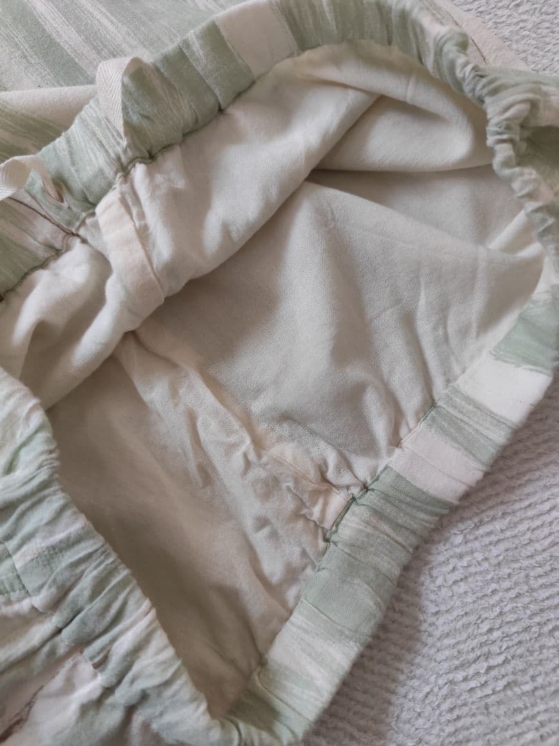 PRISTINE プリスティン オーガニック 笹の葉プリントパンツ M グリーン