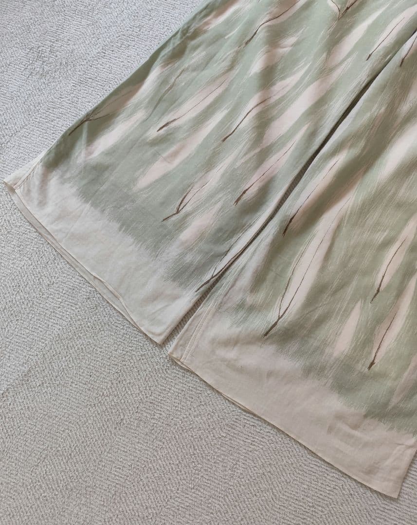 PRISTINE プリスティン オーガニック 笹の葉プリントパンツ M グリーン