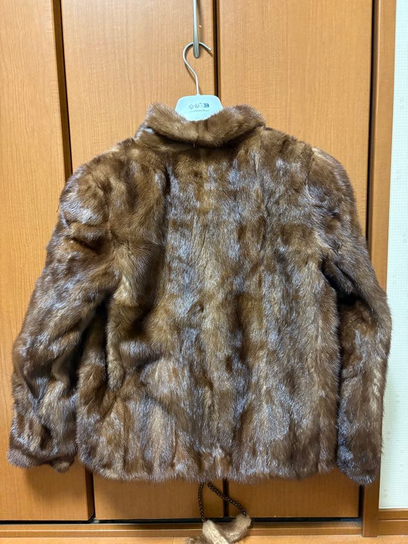 サガミンク　高級銀タグ　ミンクファー　リアルファー　毛皮コート　ブラウン