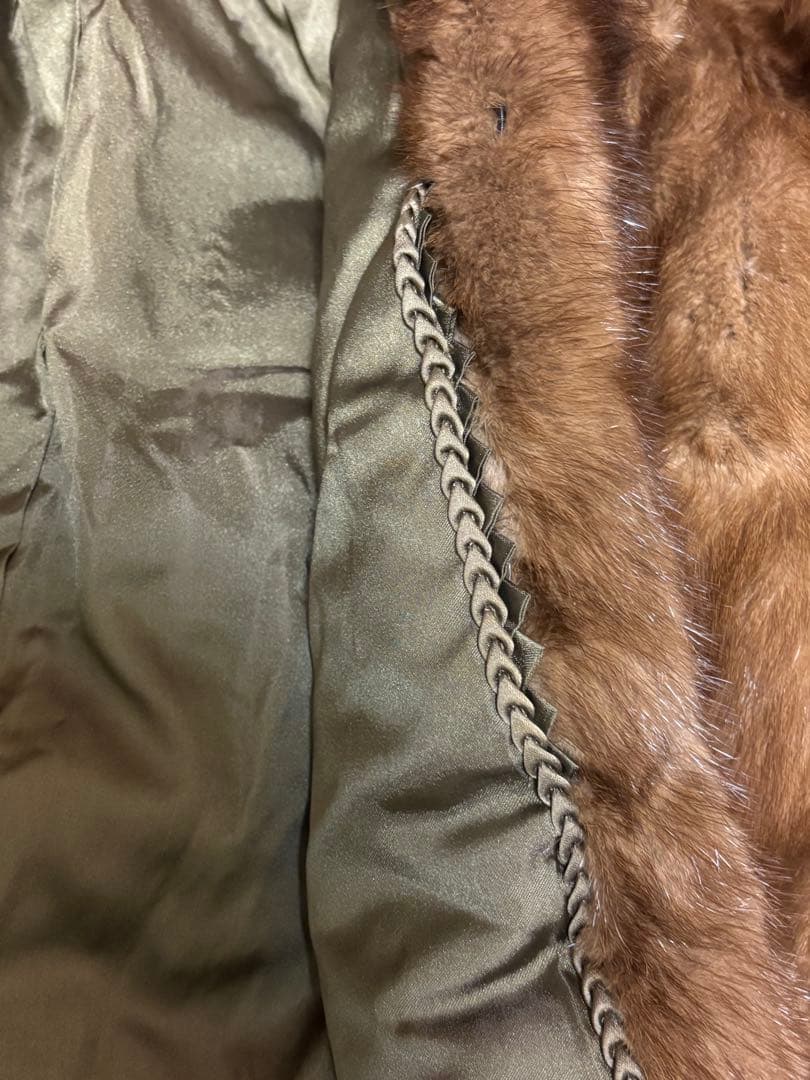 サガミンク　高級銀タグ　ミンクファー　リアルファー　毛皮コート　ブラウン