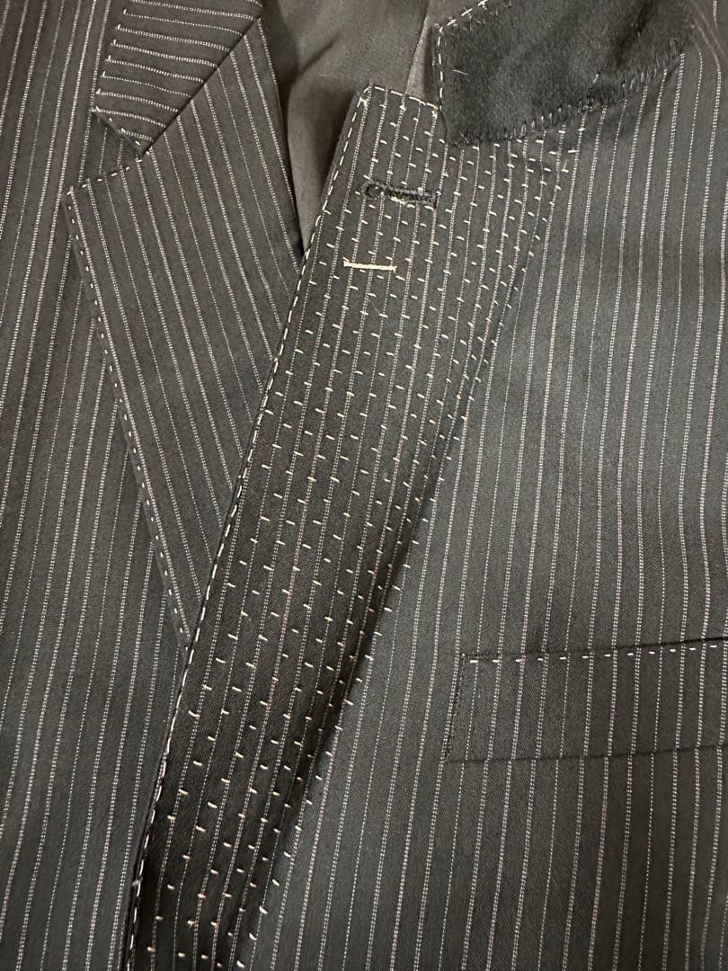 Paul Smith ポールスミス　コレクション　スーツ　黒　ストライプ　L