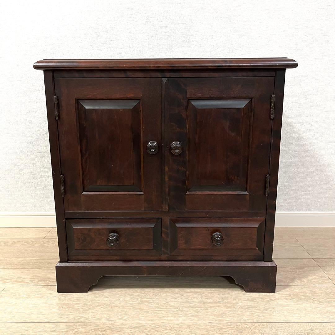 (そ65)北海道民芸家具 ヴィンテージ樺材 リビング収納 サイドキャビネット