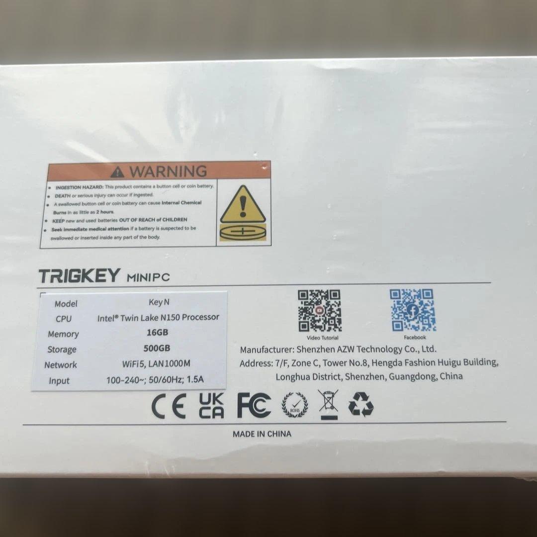 新品　TRIGKEY ミニコンピュータ N150