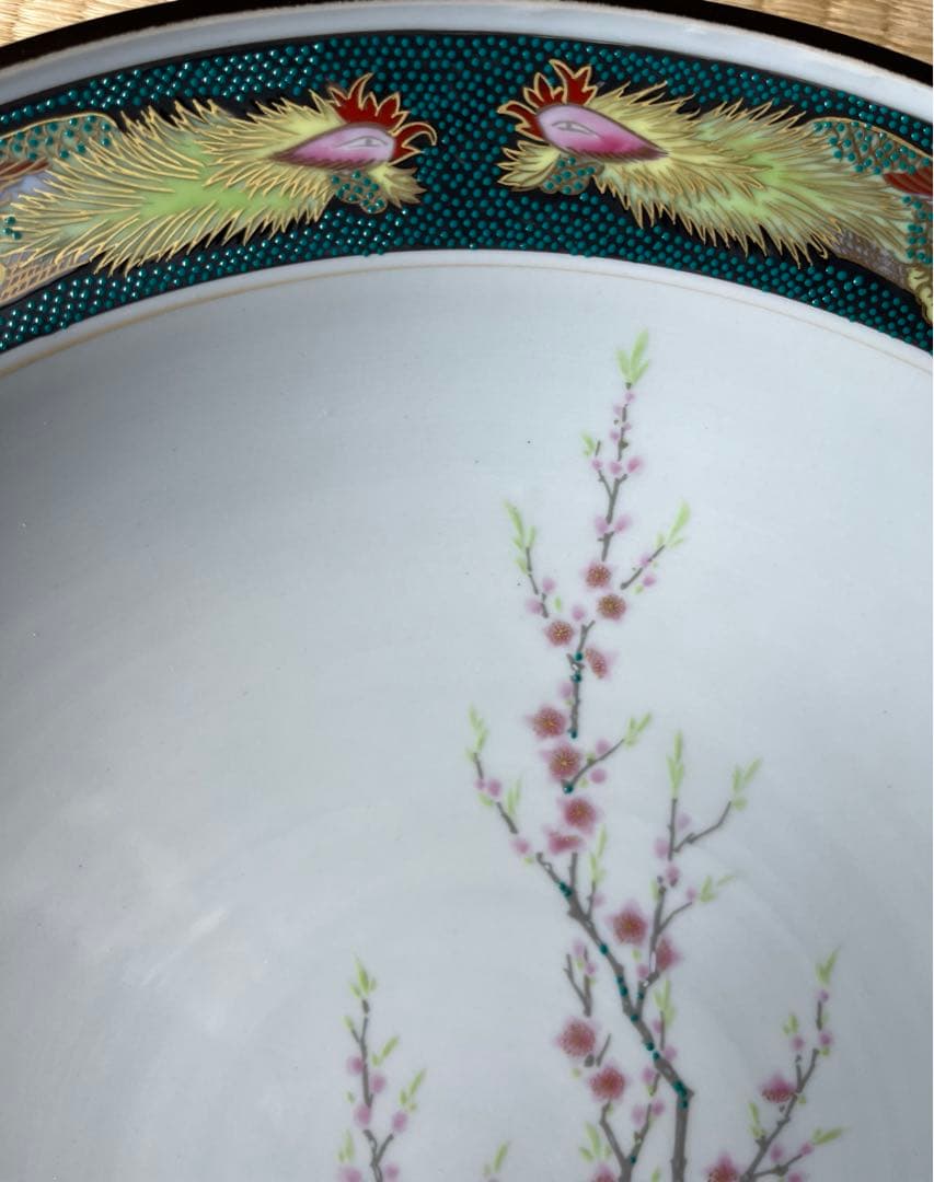 美品 九谷焼 弥与衛門窯 皇后陛下御麗筆 良子女王 雛の図 御絵皿 桐箱 塗箱