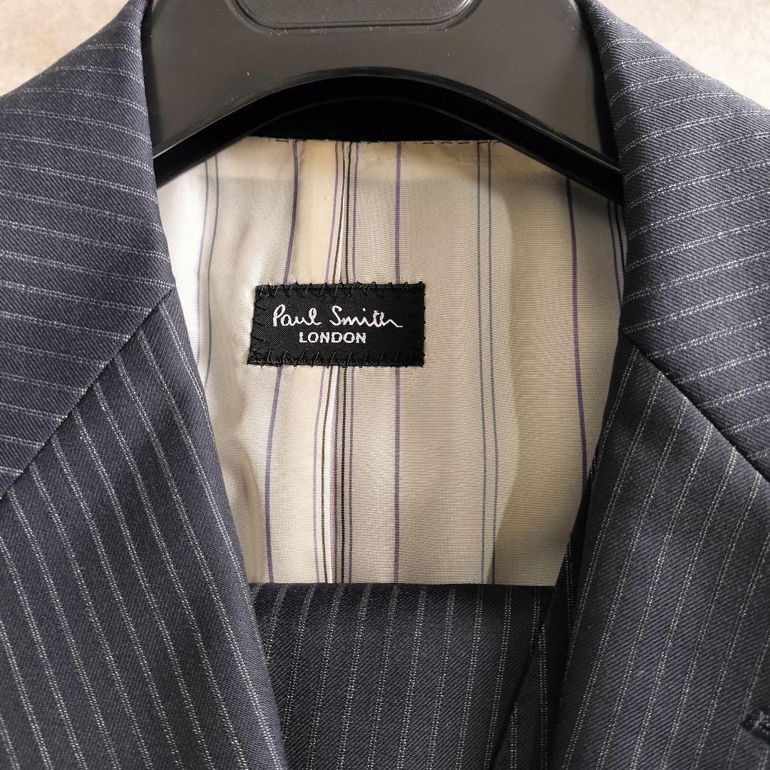 Paul Smith ネイビー ストライプ 3ピース2Bスーツｌ総裏