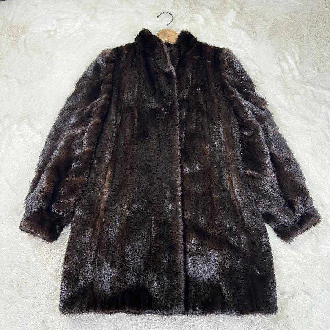 ✨美品✨SAIKATSU 六本木 最高級リアルファーコート ミンク系 裏地刺繍