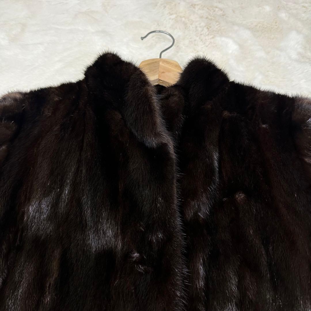 ✨美品✨SAIKATSU 六本木 最高級リアルファーコート ミンク系 裏地刺繍