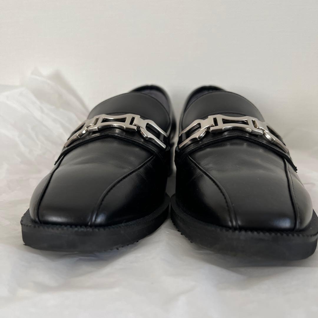 Diana ブラック ローファー メタルチェーン