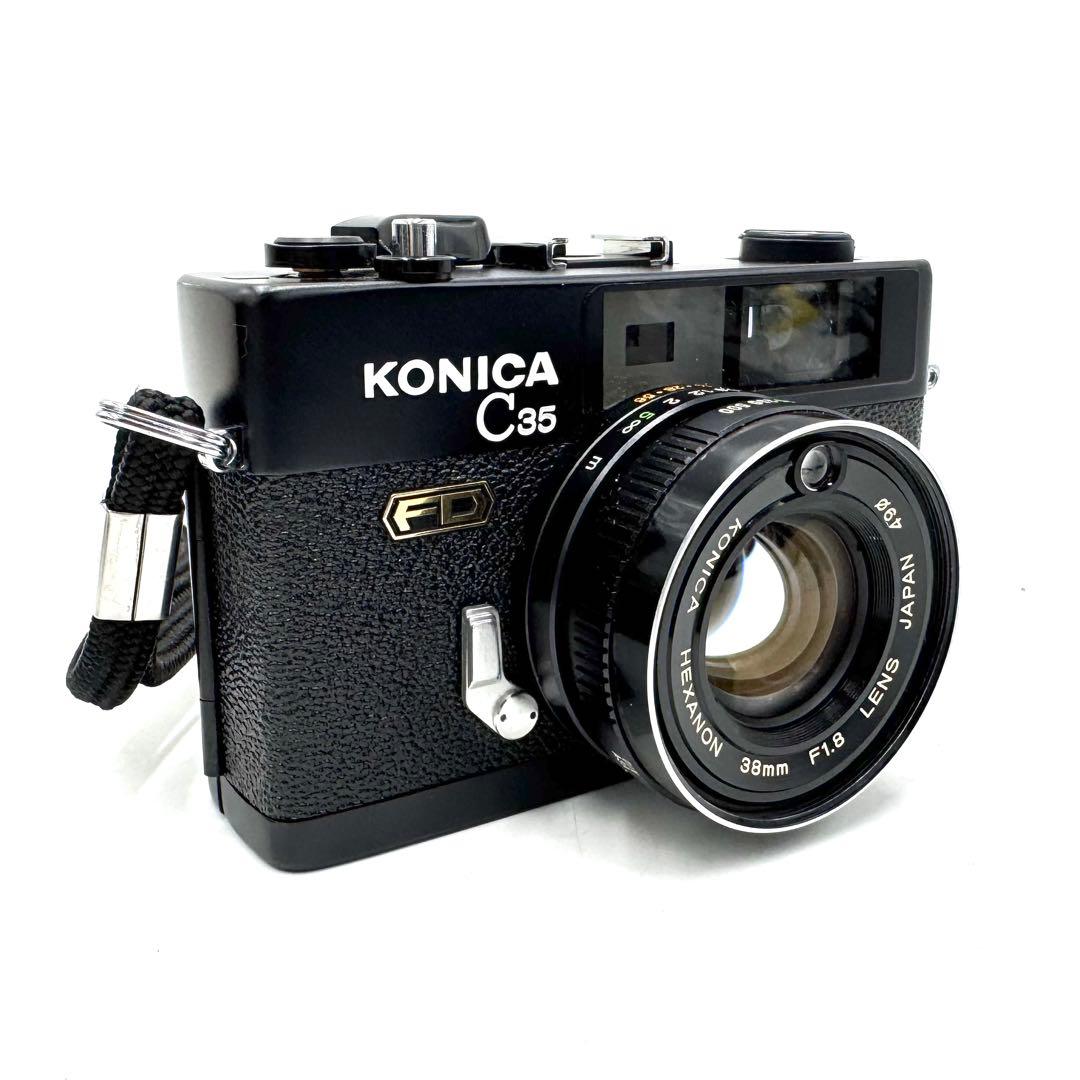 美品 Konica コニカ C35 FD ブラック フィルムカメラ