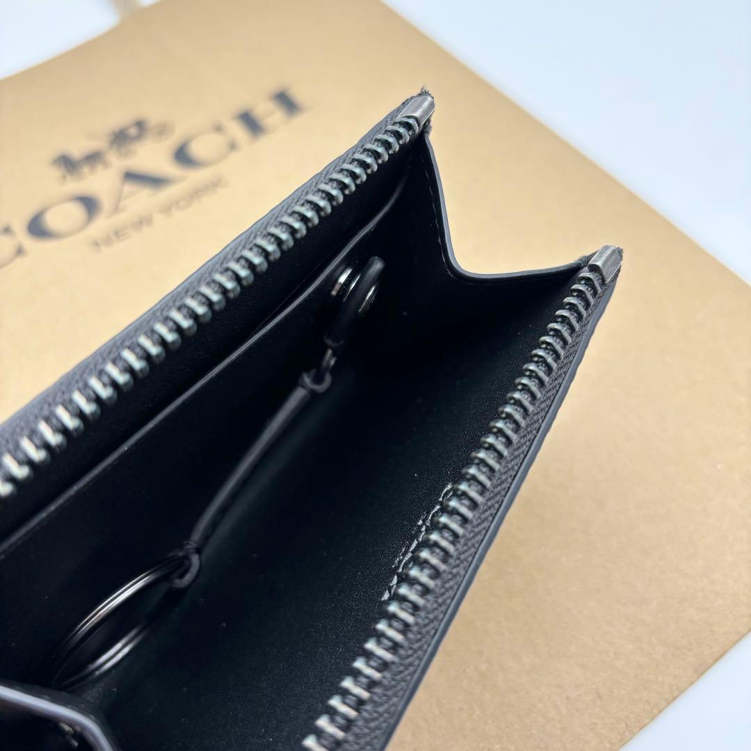 【COACH☆新品】ジップ キー ケース・シグネチャー キャンバス！レザー！