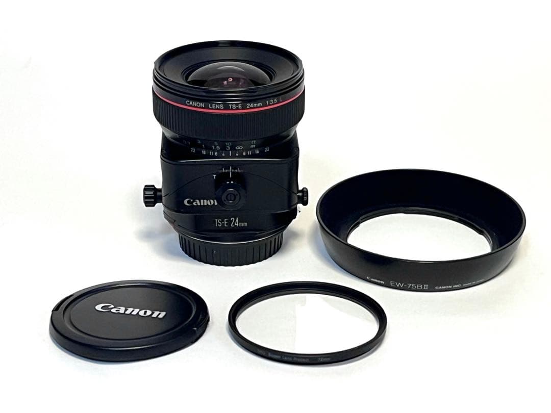 CANON TS-E 24mm f3.5 L キヤノン フード付　シフトレンズ