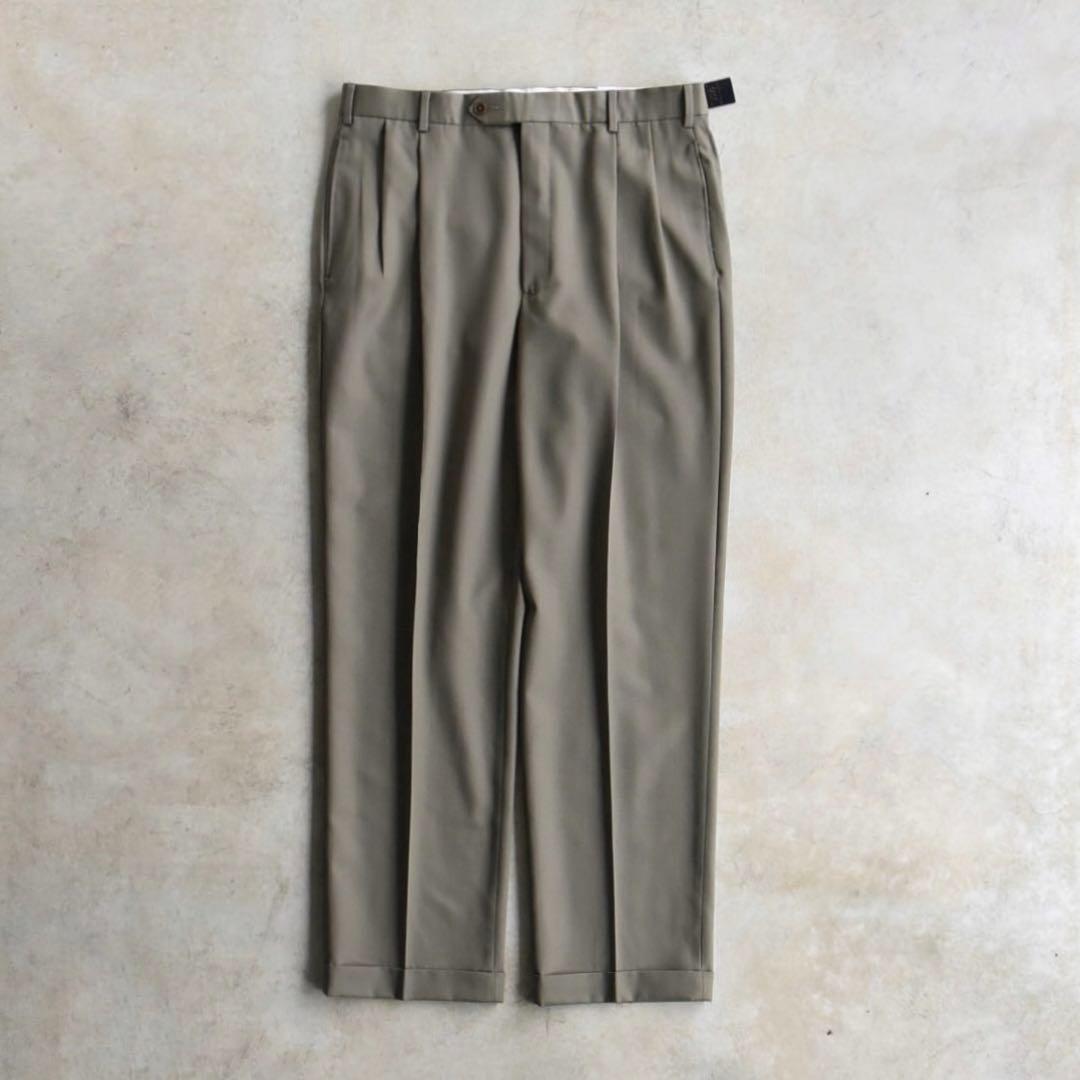 90s ブルックスブラザーズ ツータックスラックス ベージュ未使用W35 L32