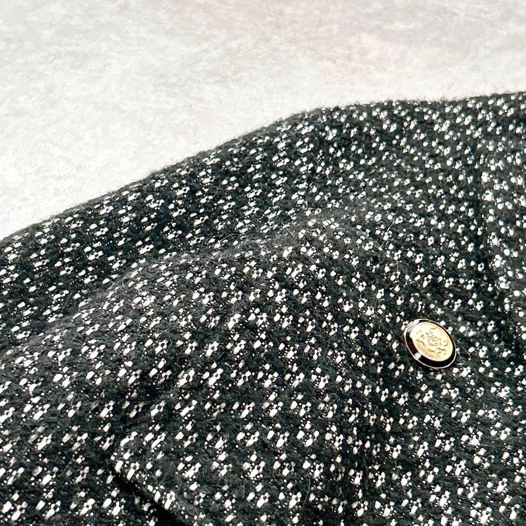 【美品】maje マージュ　アルパカ混ツイードジャケット　金ボタン　ゆったり　L