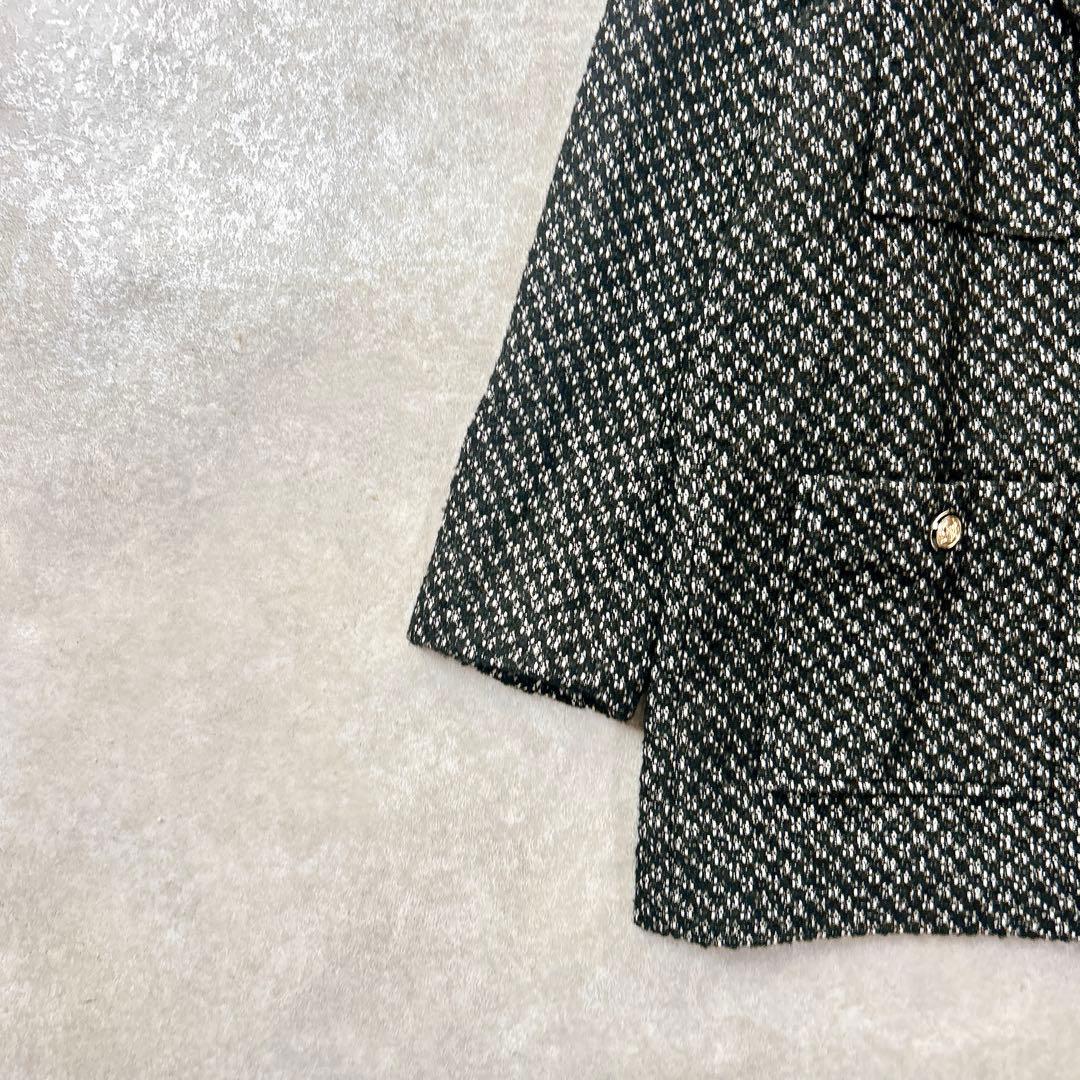 【美品】maje マージュ　アルパカ混ツイードジャケット　金ボタン　ゆったり　L