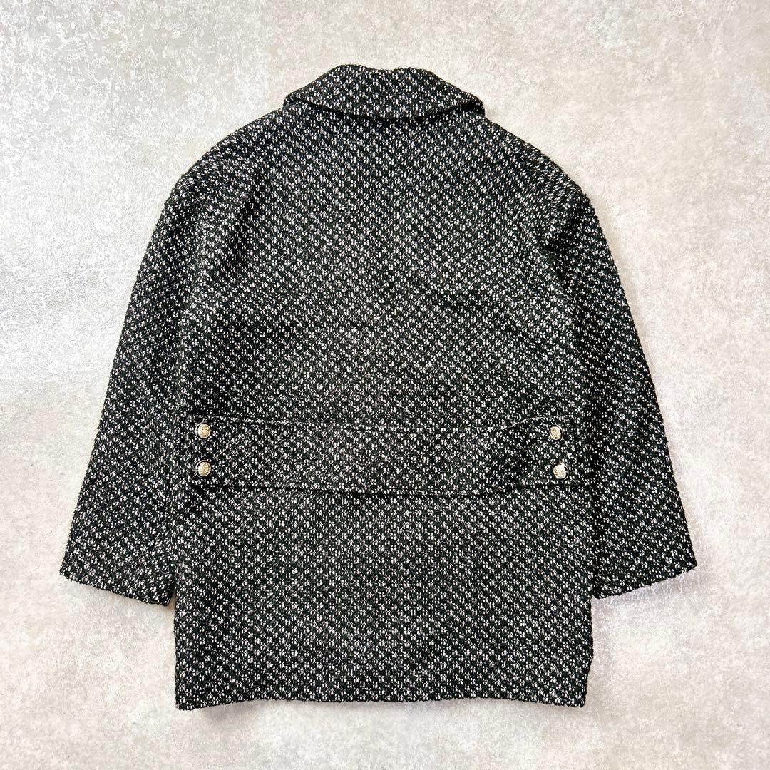 【美品】maje マージュ　アルパカ混ツイードジャケット　金ボタン　ゆったり　L