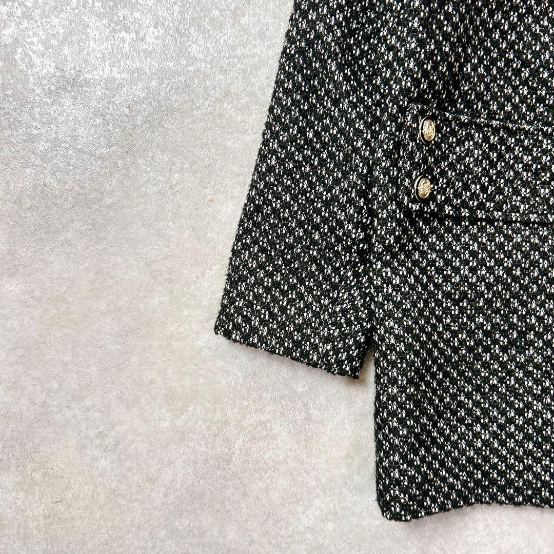 【美品】maje マージュ　アルパカ混ツイードジャケット　金ボタン　ゆったり　L