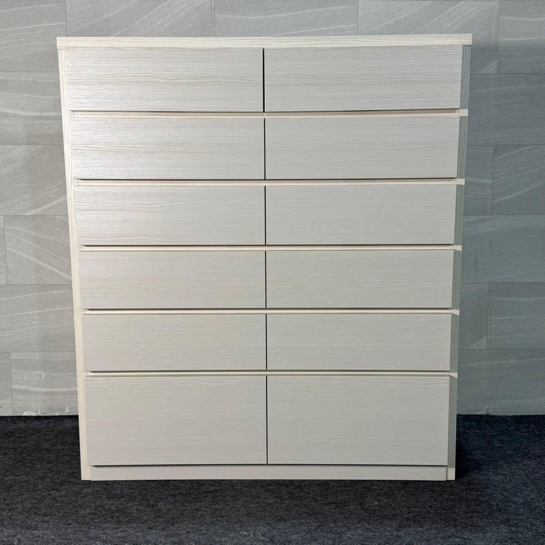 丸田木工 ウッドチェスト 幅104-6段 ホワイト 完成品 d3536 CUBE